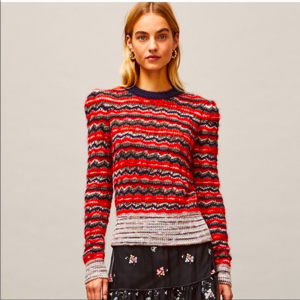 ✨ NWT Tory Burch Lurex Striped Sweater ✨ Medium